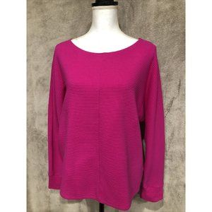 1X Plus Pink Sweater Long Sleeve Stretch Time And True #396